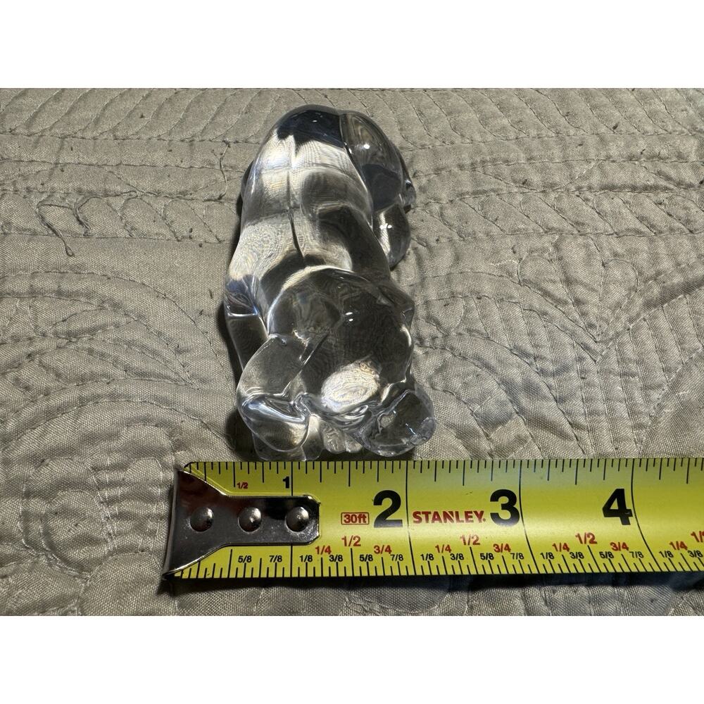 Vintage Dog Paperweight ZClear Art Glass Sleeping Puppy - Picture 6 of 7